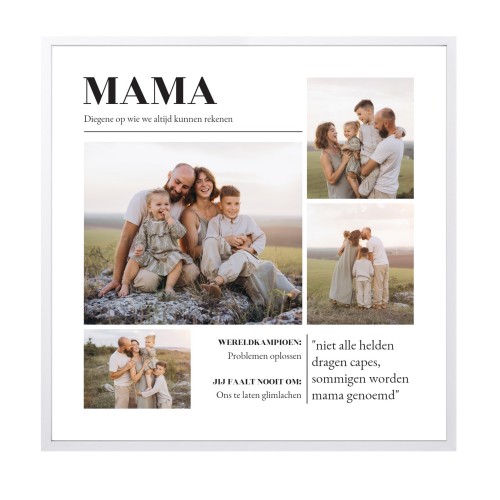 Poster in lijst 60 x 60 cm Wit