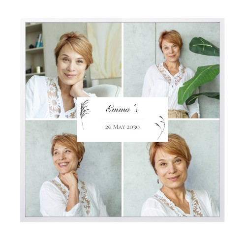 Framed Collage Poster 60 x 60 cm White