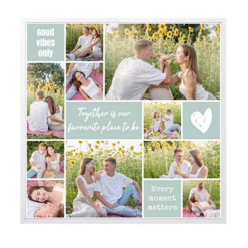 Framed Collage Poster 60 x 60 cm White Framed Collage Poster 60 x 60 cm White