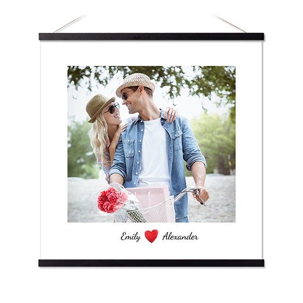 Poster met magnetische hanger 60 x 60 cm Zwart