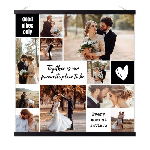 Poster med Posterhängare 60 x 60 cm Svart