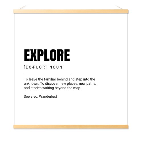 Plakat med Plakatophæng 60 x 60 cm Træ