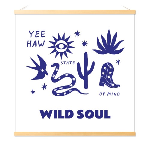 Poster with Magnetic hanger 60 x 60 cm Wood