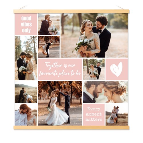 Poster avec support magnétique 60 x 60 cm Bois naturel