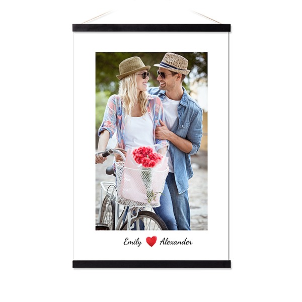 Poster met magnetische hanger 60 x 90 cm Zwart