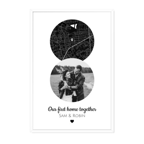 Map Poster white frame 30 x 45