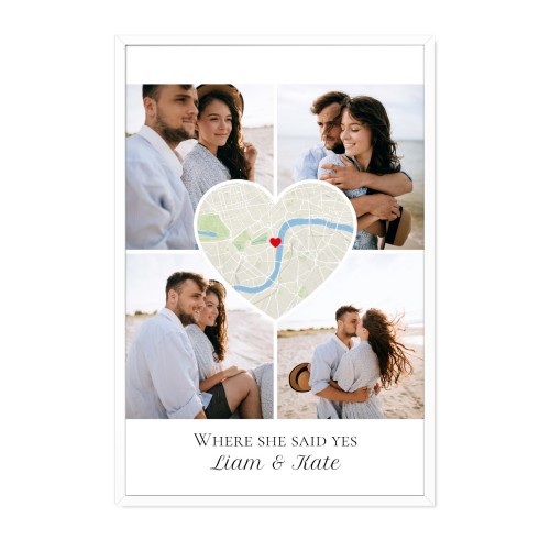 Map Poster white frame 30 x 45