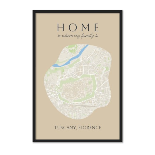 Map Poster black frame 40 x 60