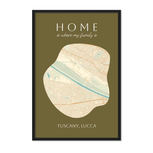 Locatie poster met zwarte kader 40 x 60