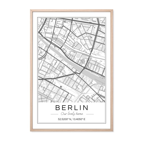 Kartposter med ram brun 40 x 60 Kartposter med ram brun 40 x 60