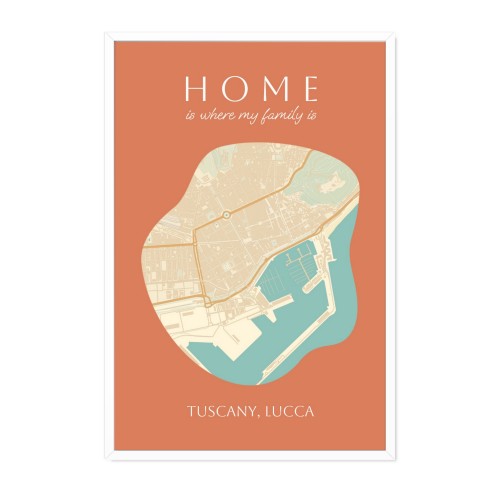 Affiche carte avec cadre blanc 40 x 60