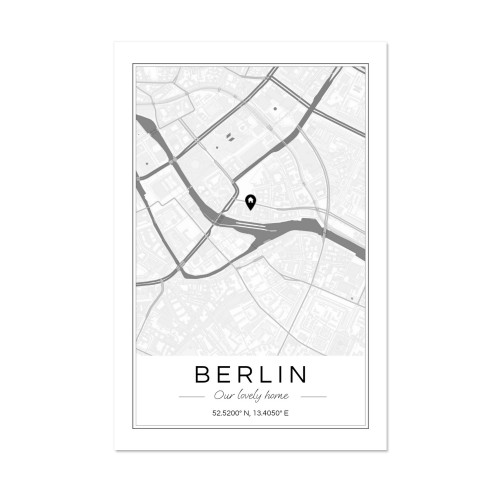 Map Poster Alu Poster 50 x 75 