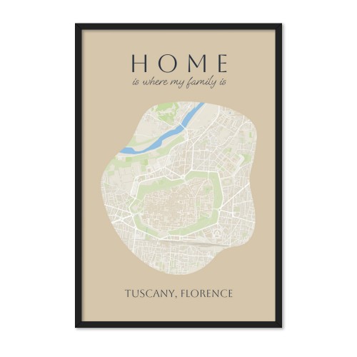 Locatie poster met zwarte kader 50 x 75