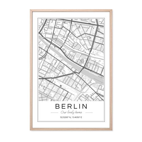 Kartposter med ram brun 50 x 75 Kartposter med ram brun 50 x 75
