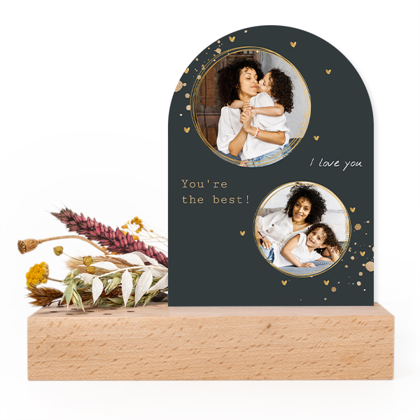 Forex luxe arche sur support en bois & fleurs séchées