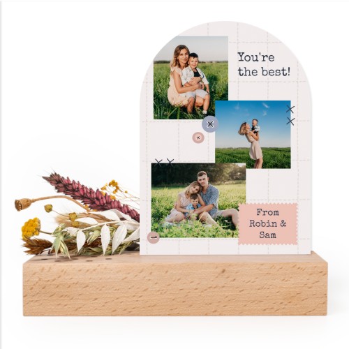 Forex luxe arche sur support en bois & fleurs séchées
