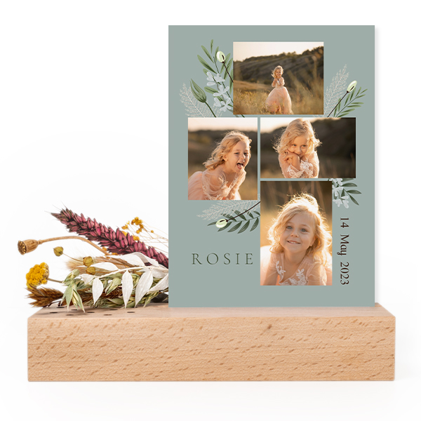 Forex luxe sur socle en bois & fleurs séchées