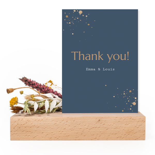 Forex luxe sur socle en bois & fleurs séchées