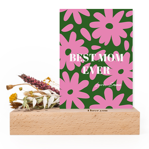 Borddekorasjon med kort og tørkede blomster Borddekorasjon med kort og tørkede blomster