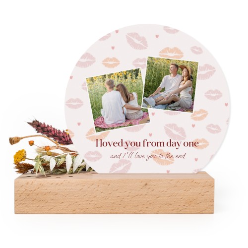 Forex luxe rond sur support en bois & fleurs séchées