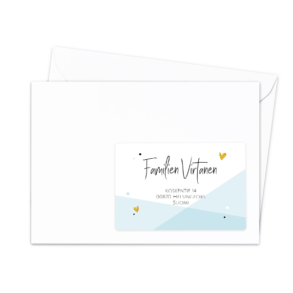 Receiver address labels - set of 16 different 