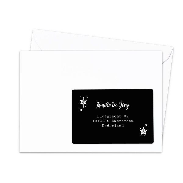 Ontvanger adresstickers (set van 16 verschillende)