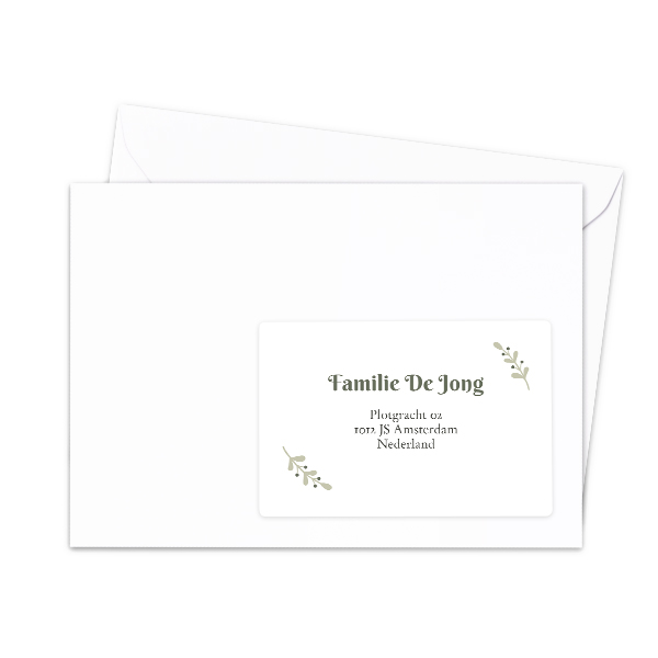 Ontvanger adresstickers (set van 16 verschillende)