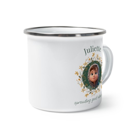Emaille Tasse in Grau personalisiert mit KI-Filter