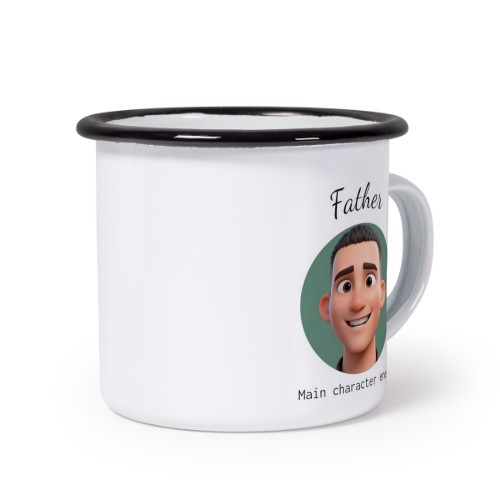 Enamel Mug Black with AI Filter