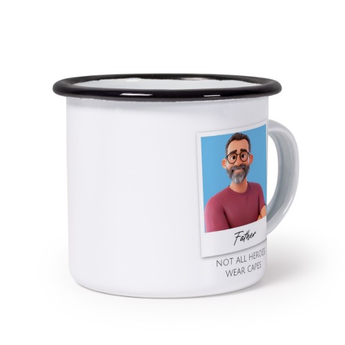 Enamel Mug Black with AI Filter
