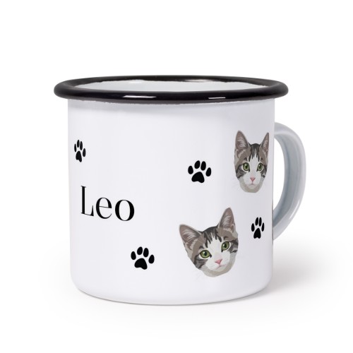 Enamel Mug Black with AI Filter