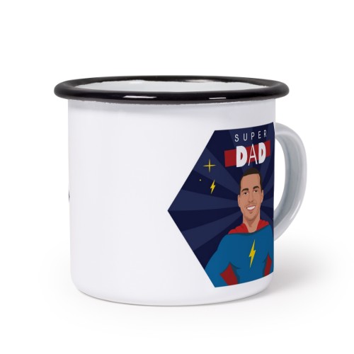 Emaljekrus sort med AI-billede