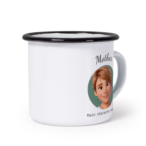 Enamel Mug Black with AI Filter