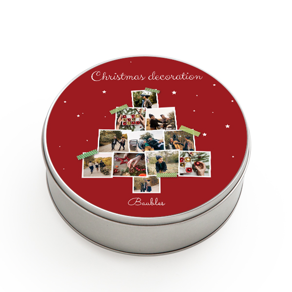 Tin storage box Round Large