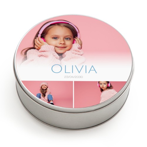 Tin storage box Round Large