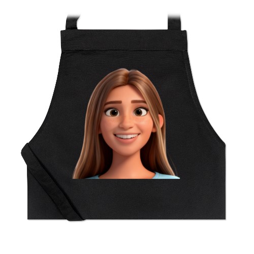 Personalised black apron with photo and text