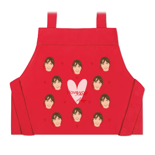 Tablier enfant rouge avec photo 