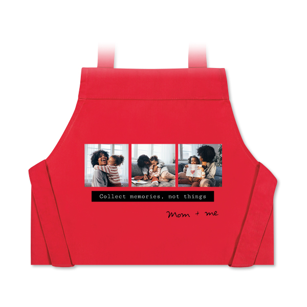 Personalised kids apron red