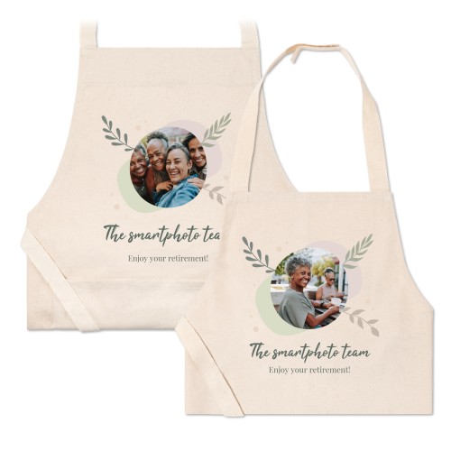 Personalised natural beige aprons for parent and child