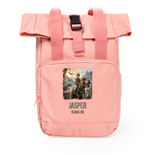 Rugzak roze met print Rugzak roze met print
