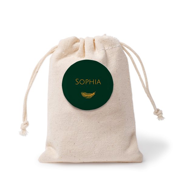 Sachets en coton avec badge (lot de 12)