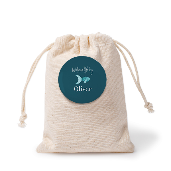 Small cotton bags with pin badge - set of 12