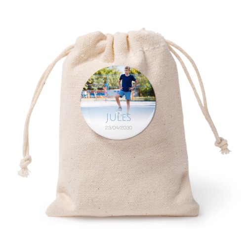 Small cotton bags with pin badge - set of 12 Small cotton bags with pin badge - set of 12