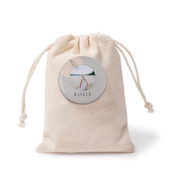 Sachets en coton avec badge (lot de 12)