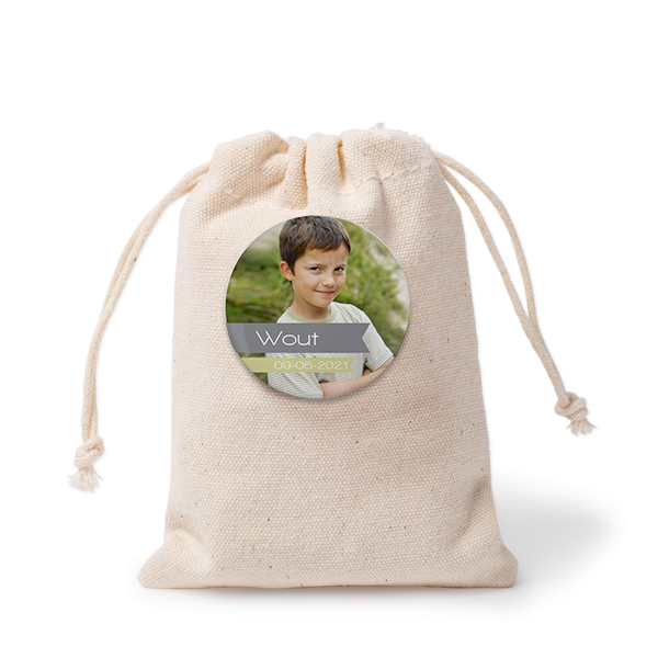 Sachets en coton avec badge (lot de 12)