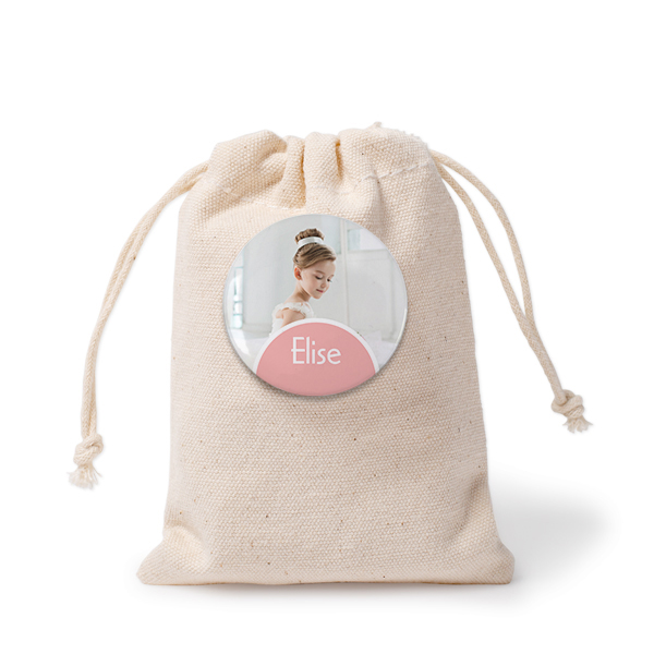 Sachets en coton avec badge (lot de 12)
