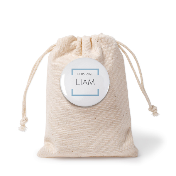 Small cotton bags with pin badge - set of 12 Small cotton bags with pin badge - set of 12