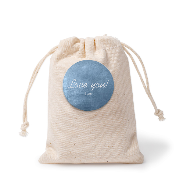 Small cotton bags with pin badge - set of 12 Small cotton bags with pin badge - set of 12
