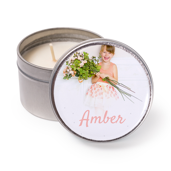Waxinelichtje in blik met fotomagneet (Set van 12 stuks)