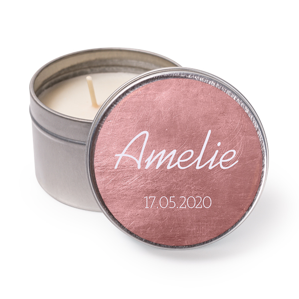 Waxinelichtje in blik met fotomagneet - Set van 24